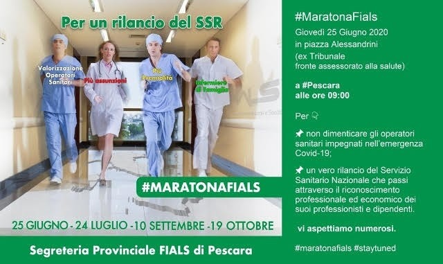 Pescara, operatori sanitari: una “maratona” di manifestazioni regionali